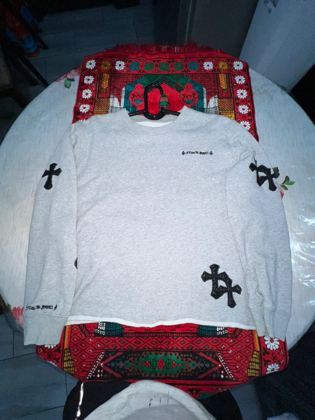 Chrome Hearts Cross Patch Sweatshirt Gray