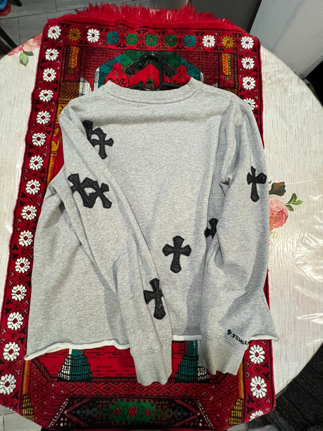 Chrome Hearts Cross Patch Sweatshirt Gray - photo 2