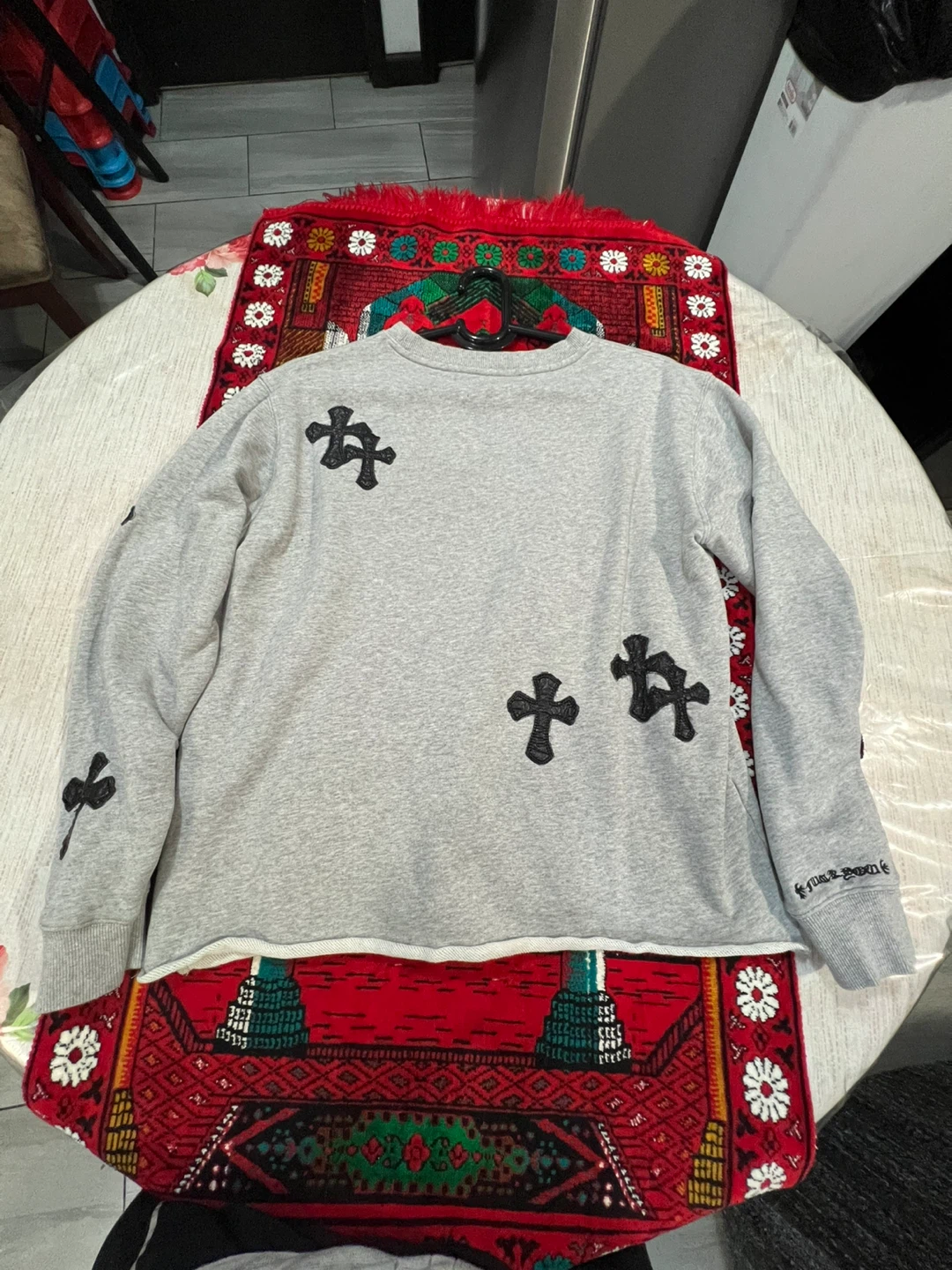 Chrome Hearts Cross Patch Sweatshirt Gray - photo 4