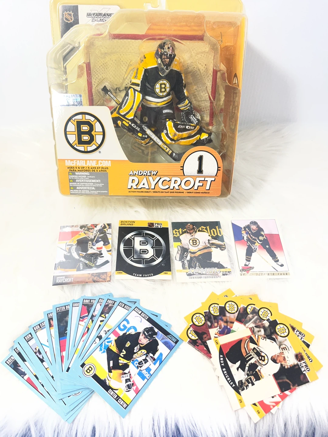 Vintage Bruins McFarlane Figure & Card Bundle