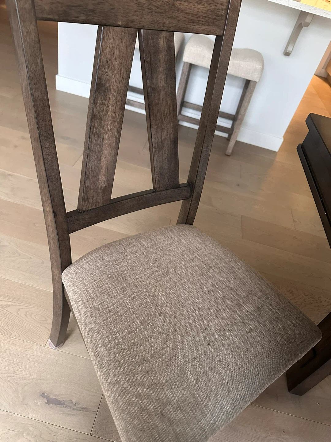 2 solid wood chairs