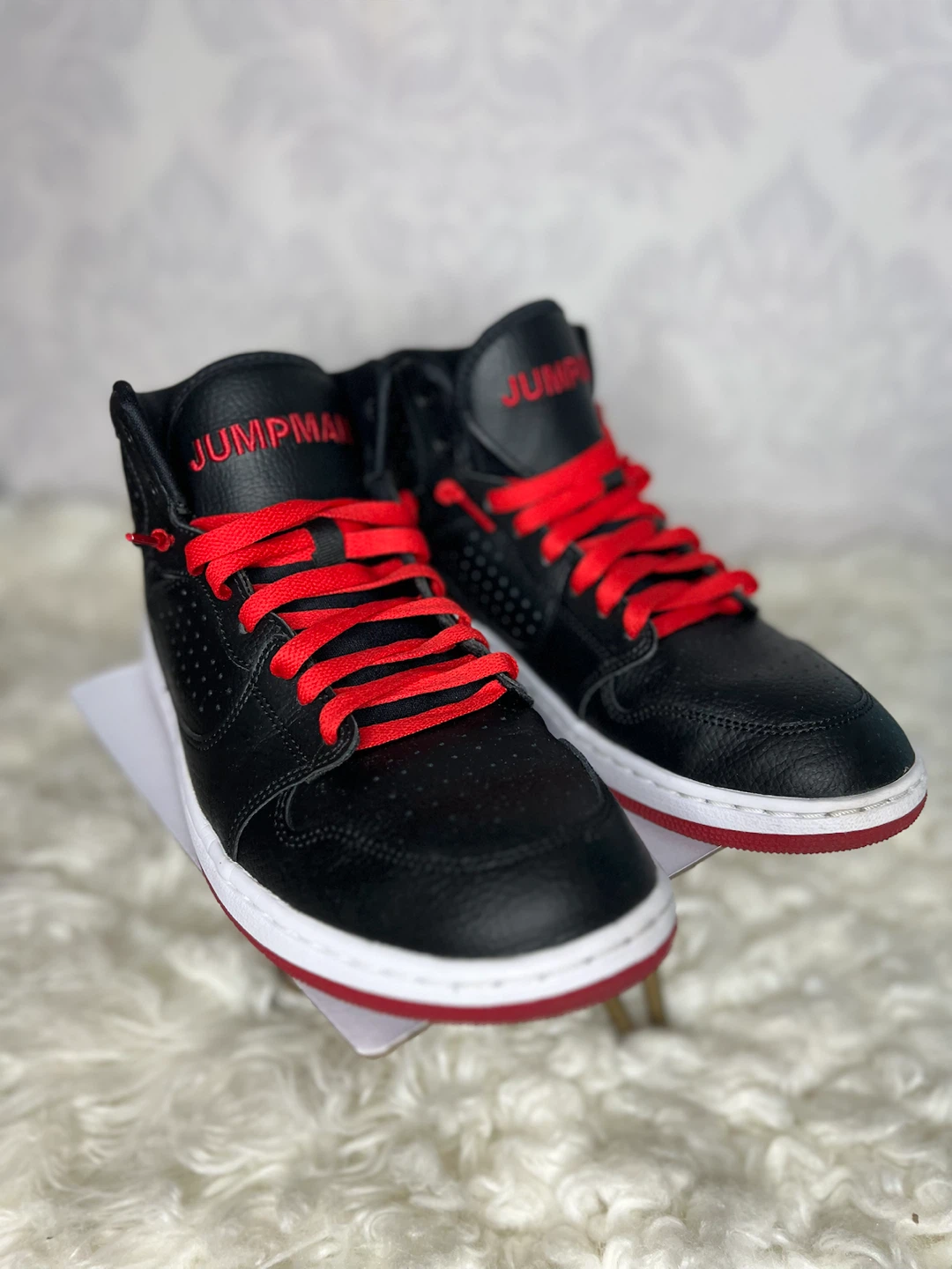 Nike Jordan jumpman hush sneakers black and red