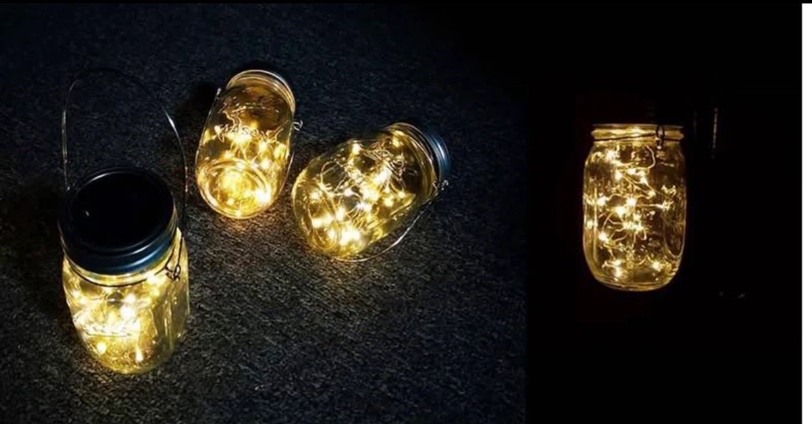 Solar Lanterns Mason Jar Hanging Lights,4 Pack