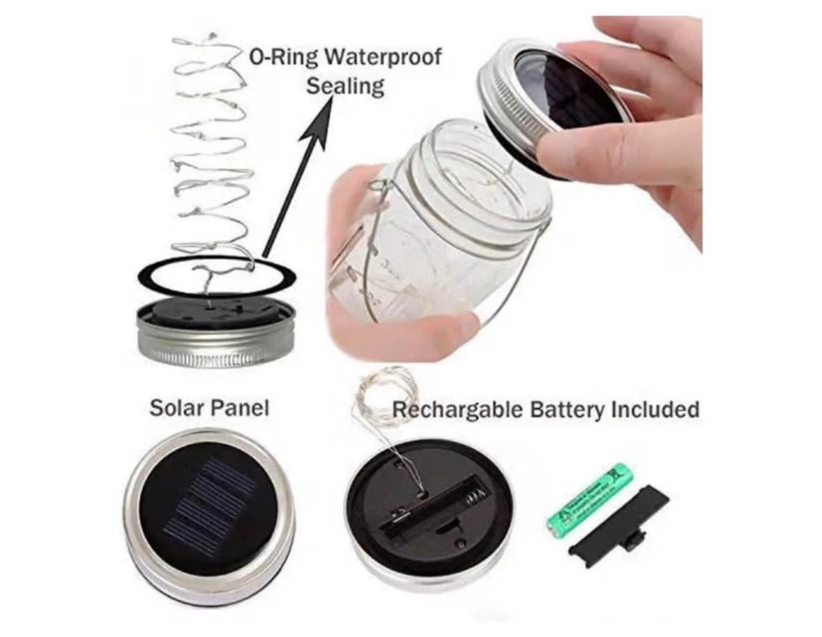 Solar Lanterns Mason Jar Hanging Lights,4 Pack - photo 3