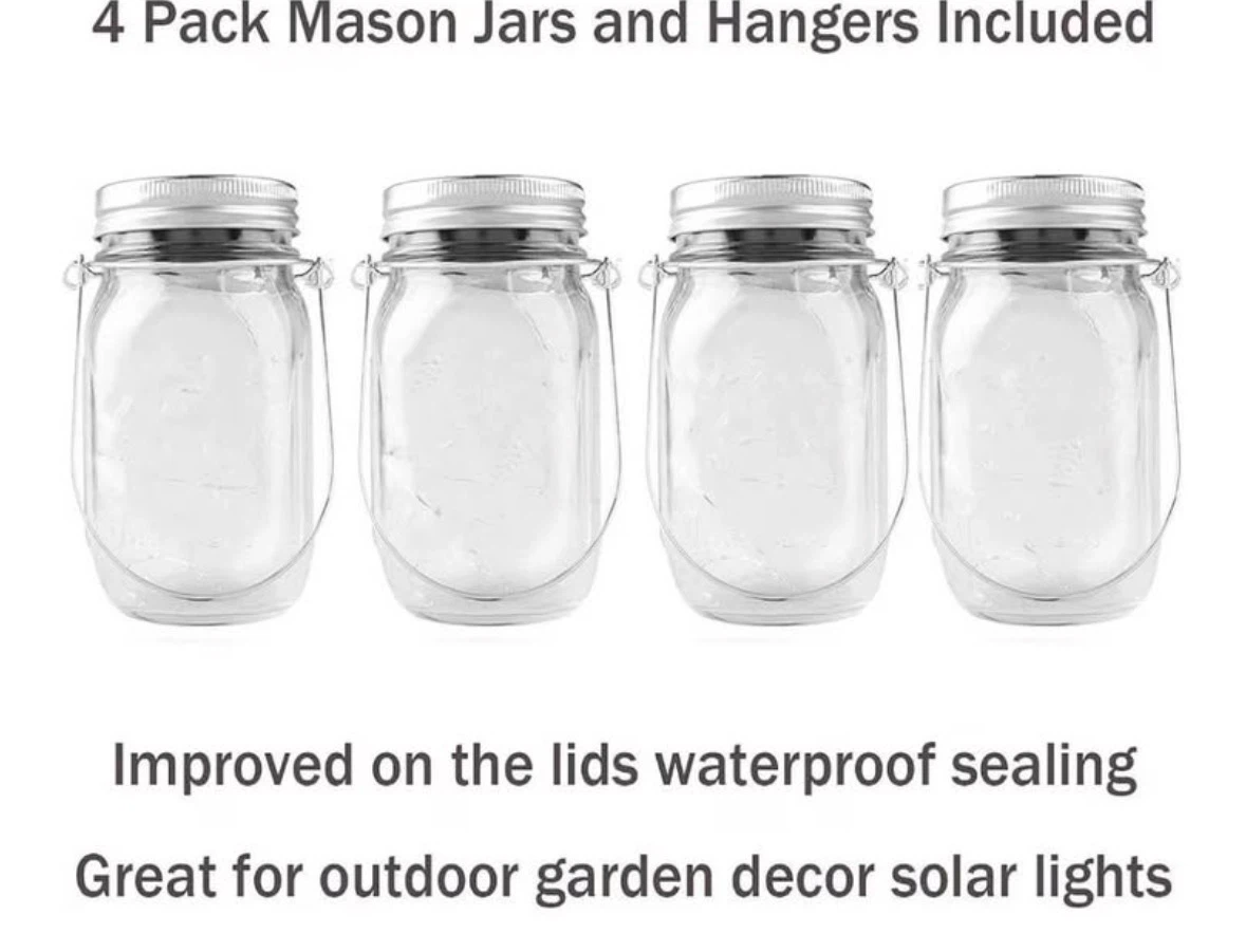 Solar Lanterns Mason Jar Hanging Lights,4 Pack - photo 4