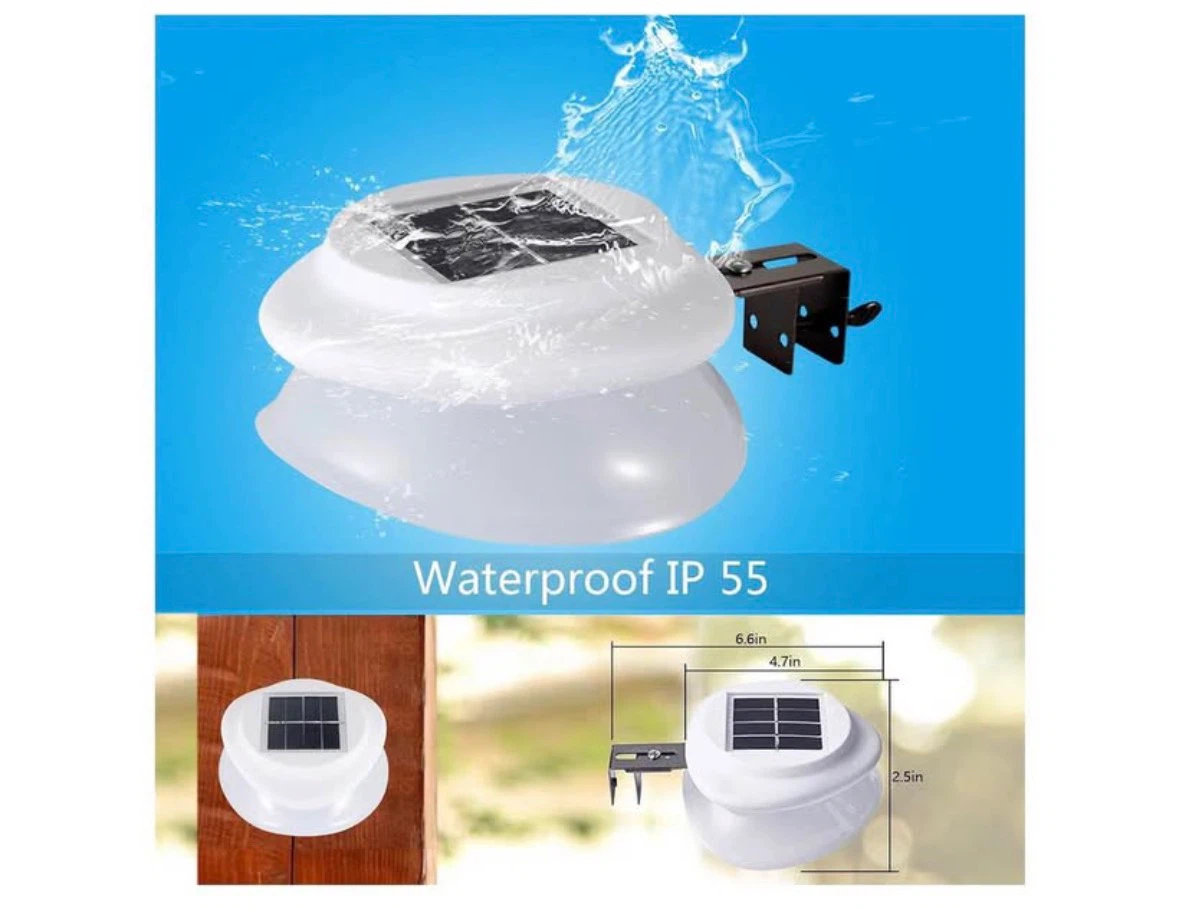 Solar Gutter Lights Outdoor, 9 LED Super Bright, Waterproof - photo 3
