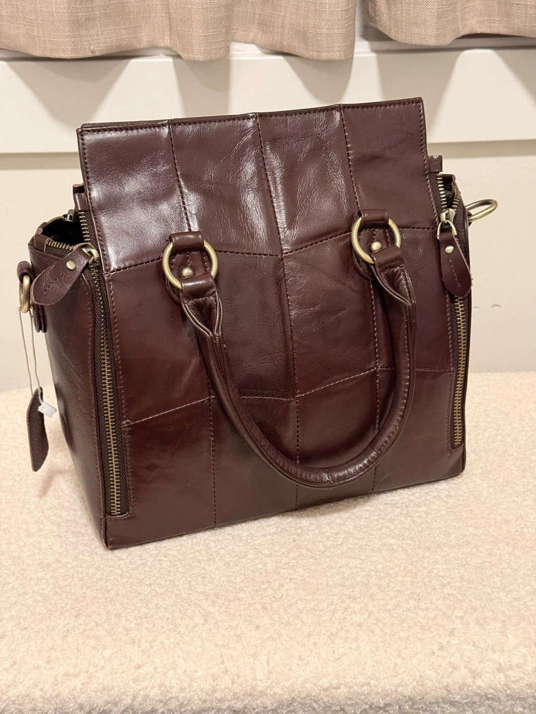 Dark Brown Leather Handbag