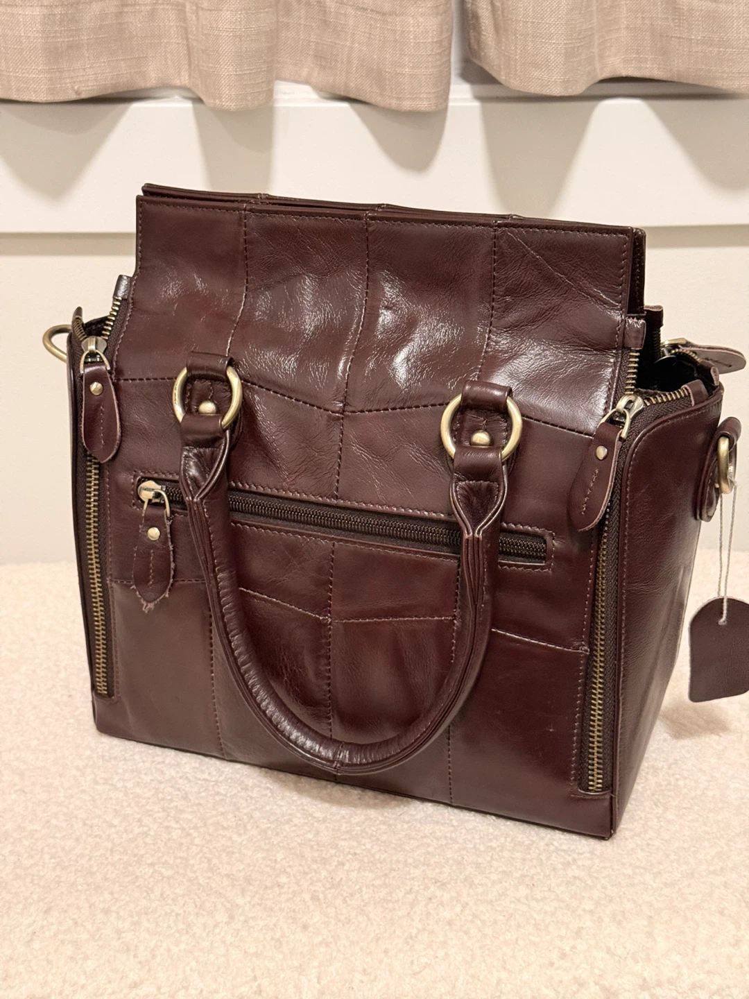Dark Brown Leather Handbag - photo 2