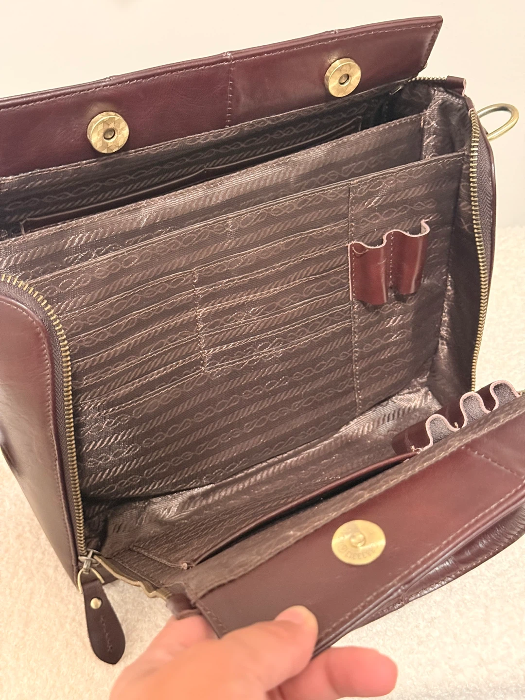 Dark Brown Leather Handbag - photo 4
