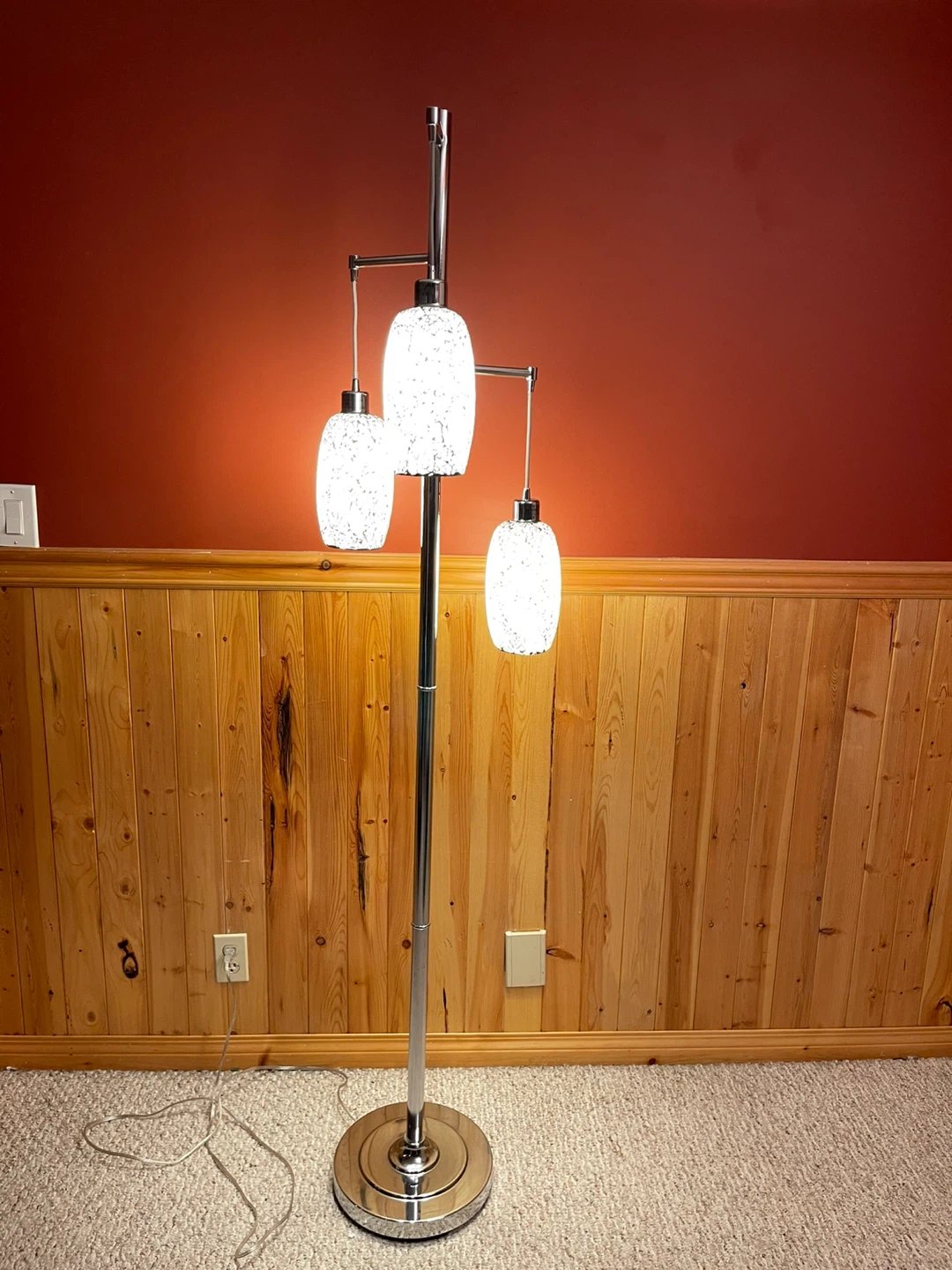A beautiful 3-shade stained glass floor lamp