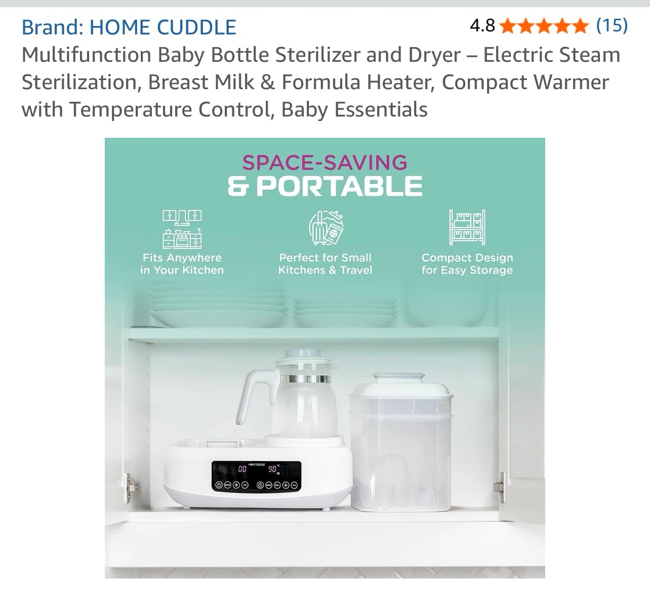 HOME CUDDLE Baby Bottle Sterilizer and Warmer - photo 2