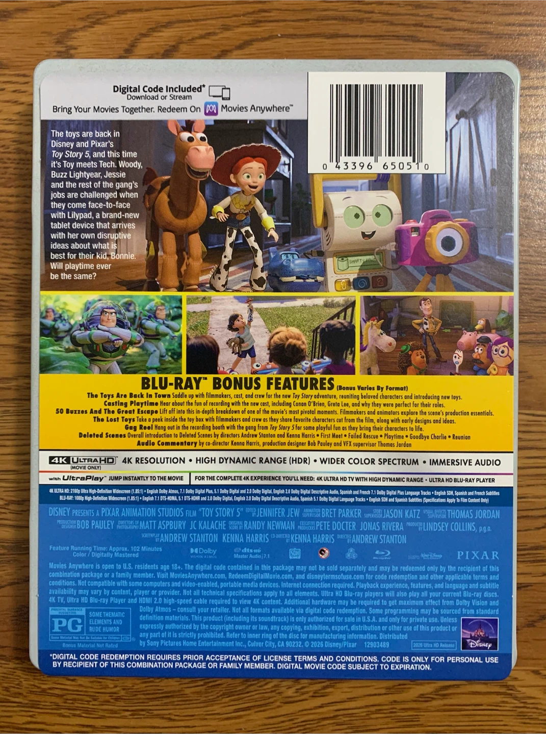 Toy Story 5 (LE Steelbook) 4K UHD Blu-ray Combo Pack - photo 2