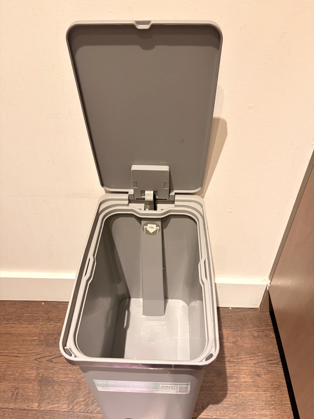 Slim Step Resin Garbage Bin, 15 L, Grey - photo 2