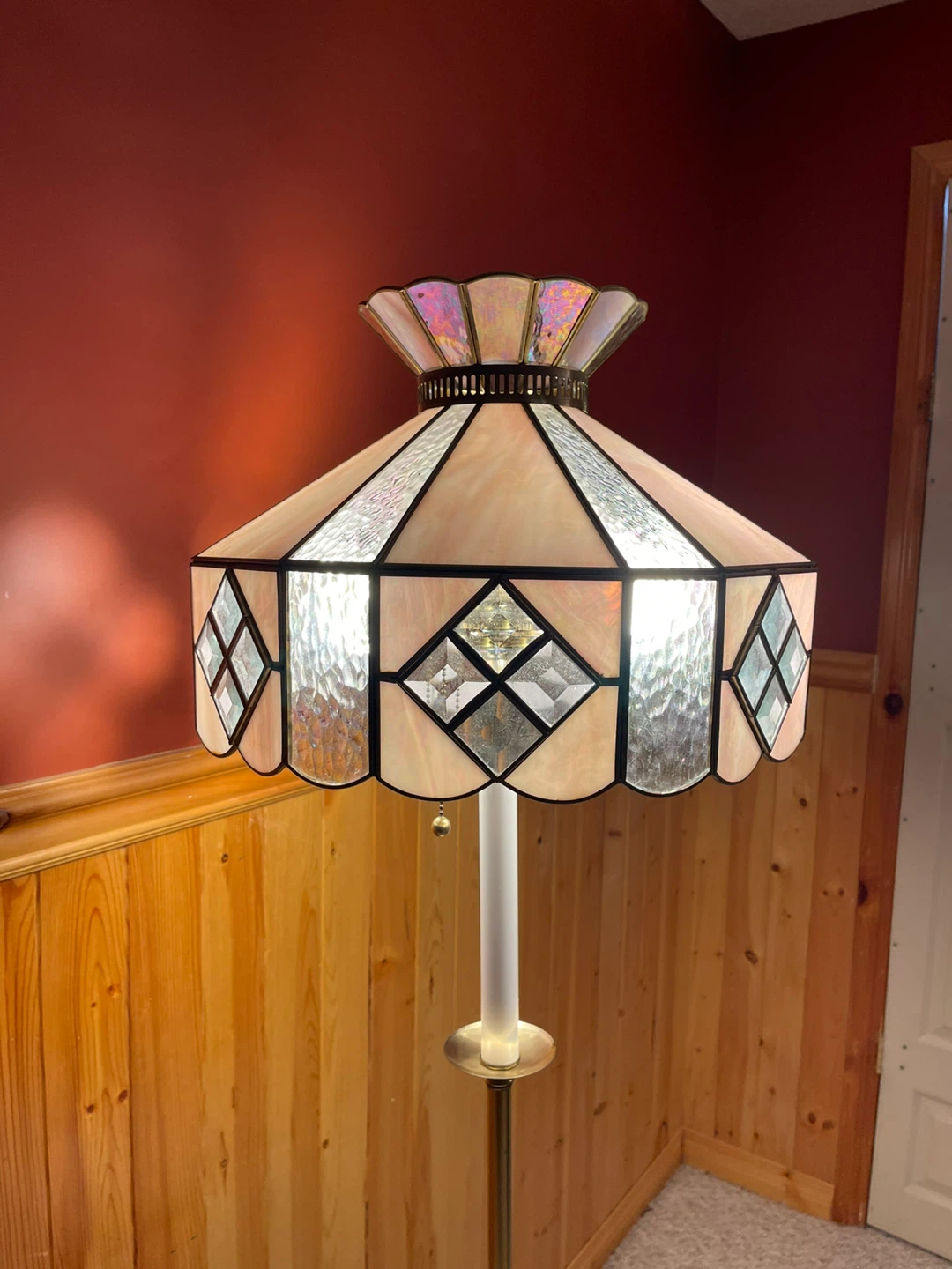 A beautiful vintage Tiffany Style stained glass floor lamp - photo 2