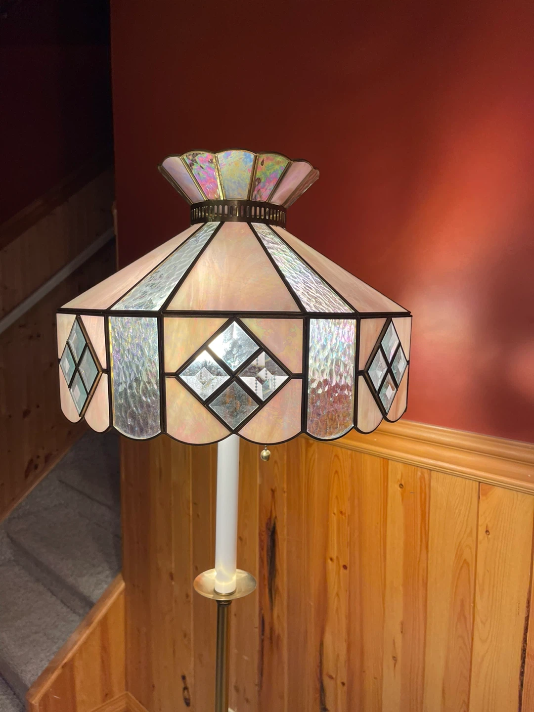 A beautiful vintage Tiffany Style stained glass floor lamp - photo 3