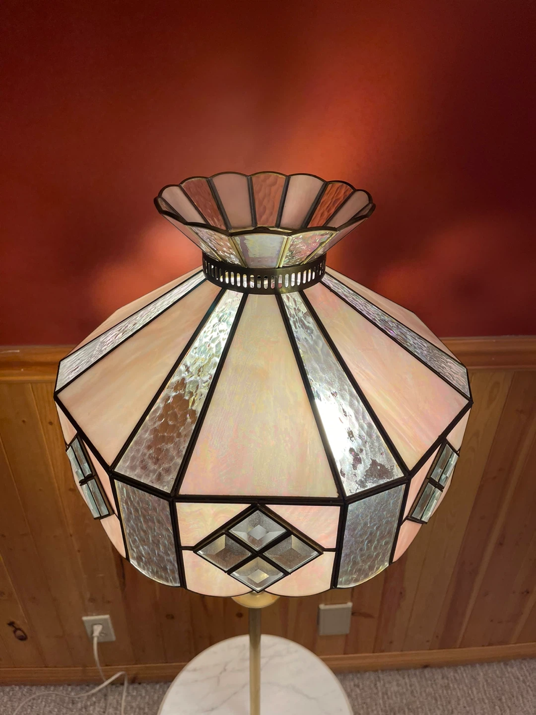 A beautiful vintage Tiffany Style stained glass floor lamp - photo 4