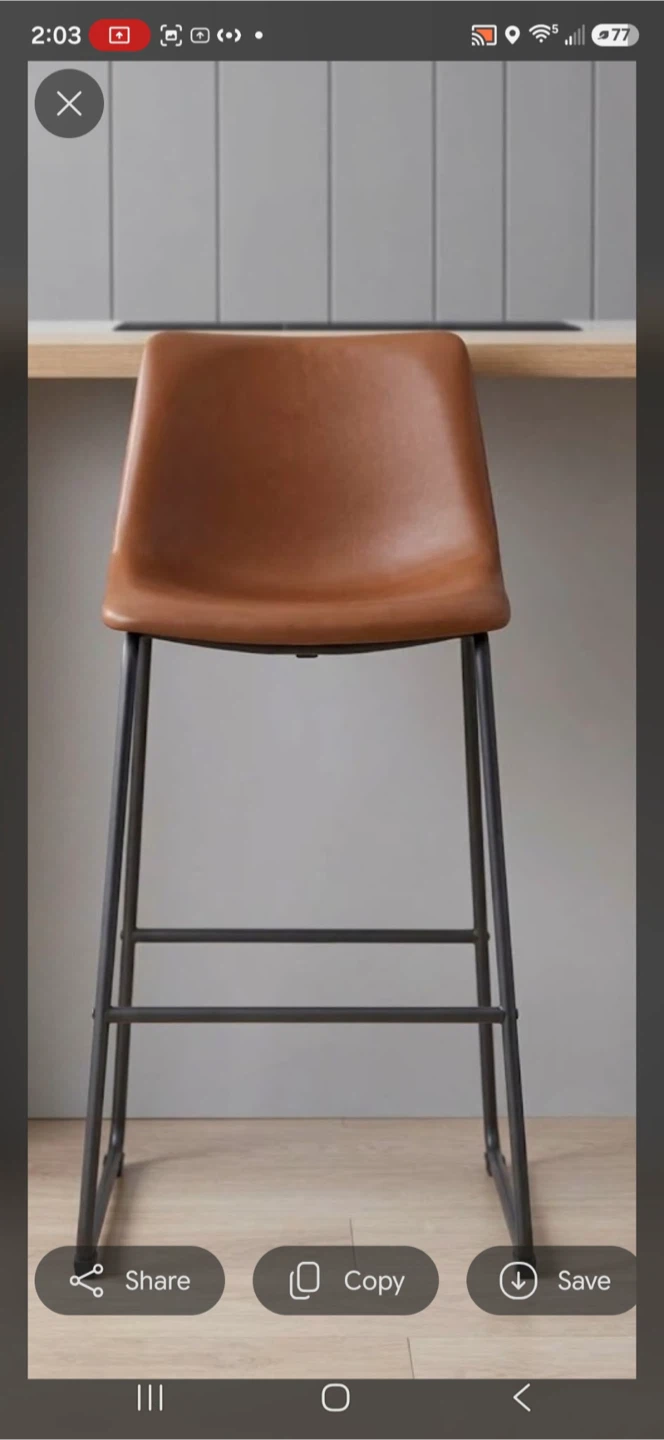 New in box set of 4 Modern Brown Faux Leather Bar Stool