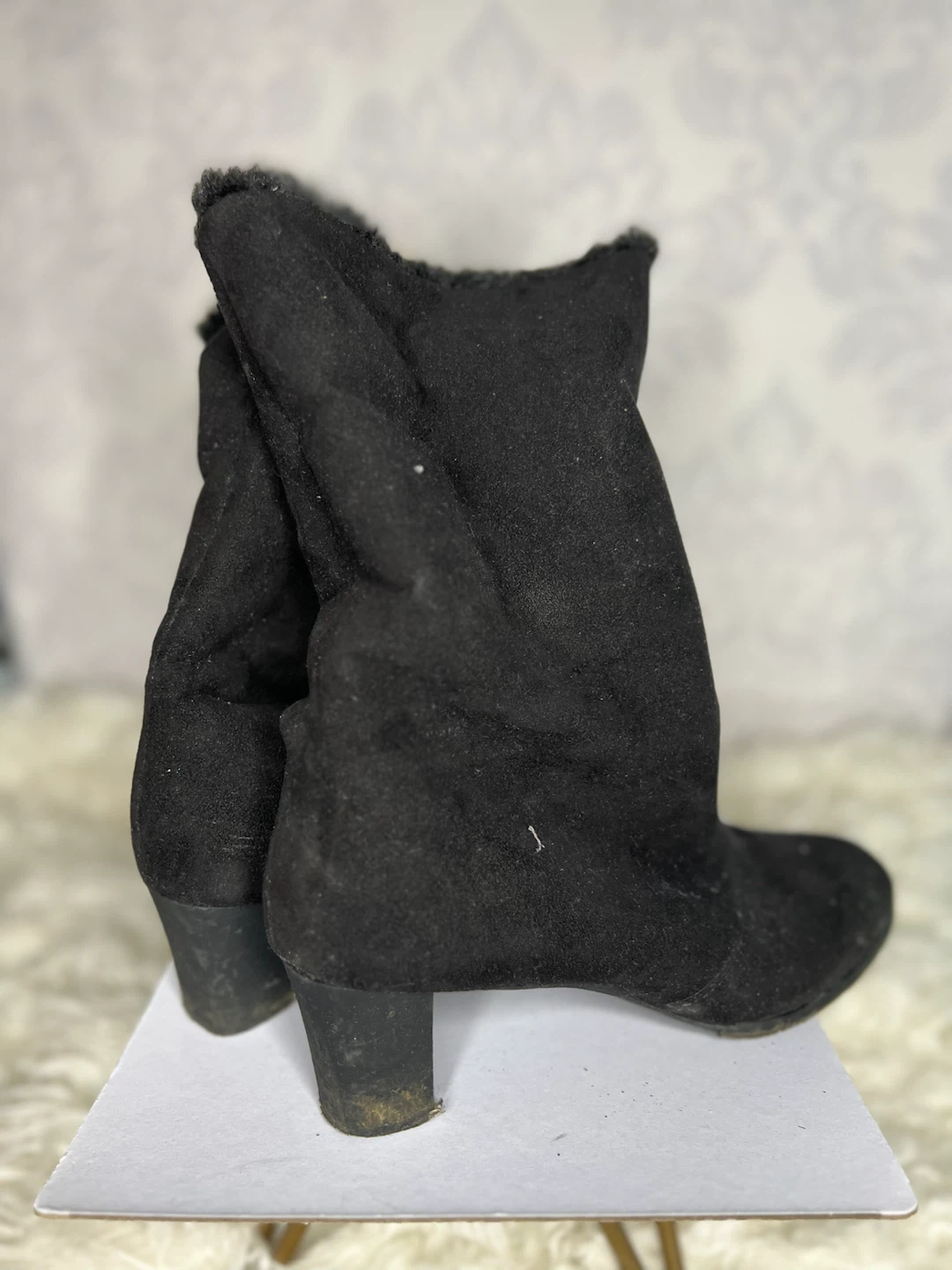 Black Faux Suede Winter Boots - photo 3