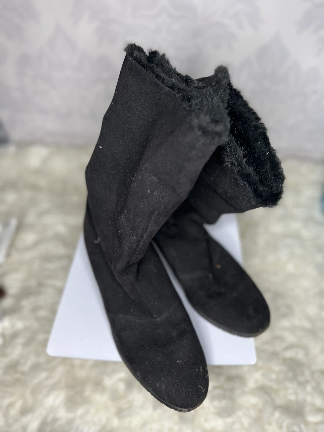 Black Faux Suede Winter Boots - photo 5