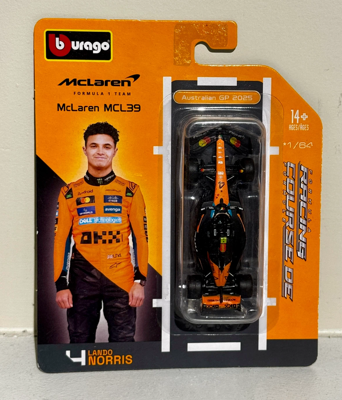 Bburago Lando Norris McLaren MCL39 1:64 Scale Model