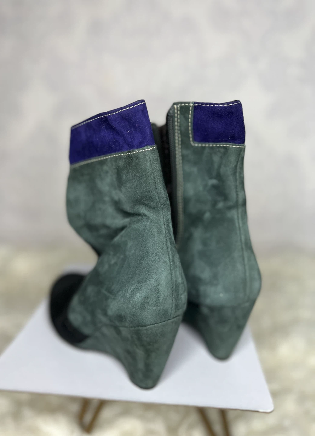 Multicolour Suede Wedge Boots - photo 2