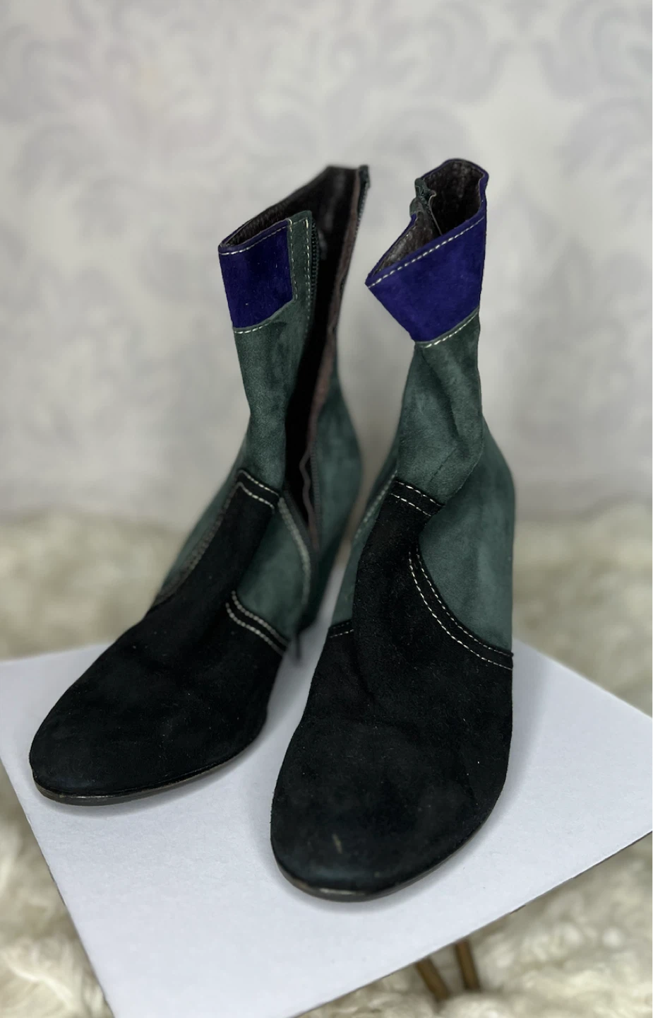 Multicolour Suede Wedge Boots - photo 3