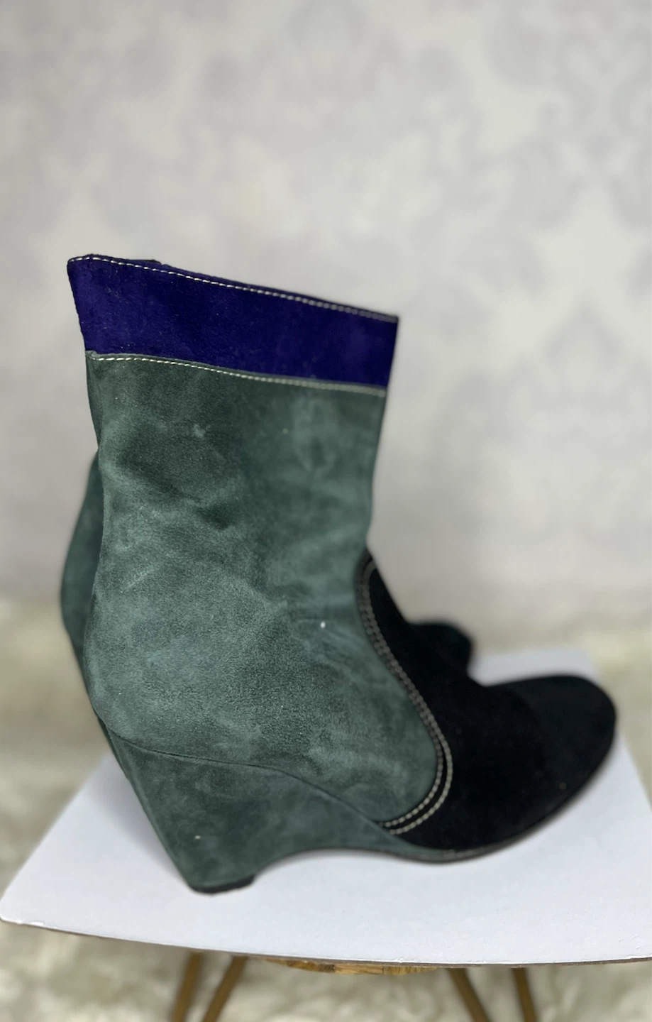 Multicolour Suede Wedge Boots - photo 4