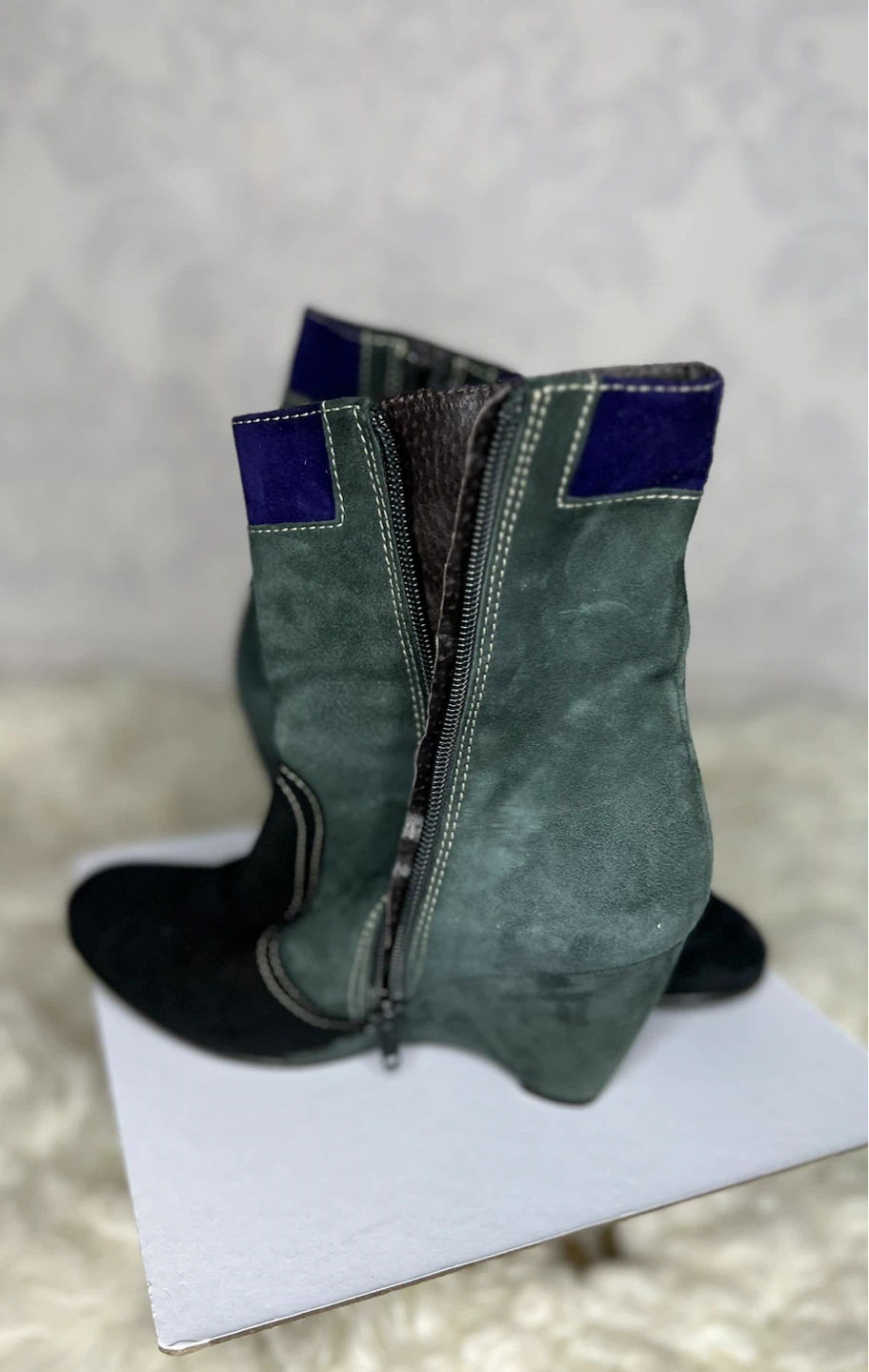 Multicolour Suede Wedge Boots - photo 5