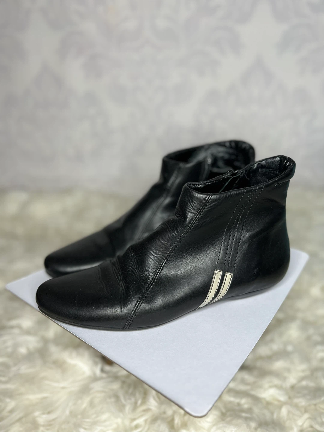 Black Leather Ankle Boots