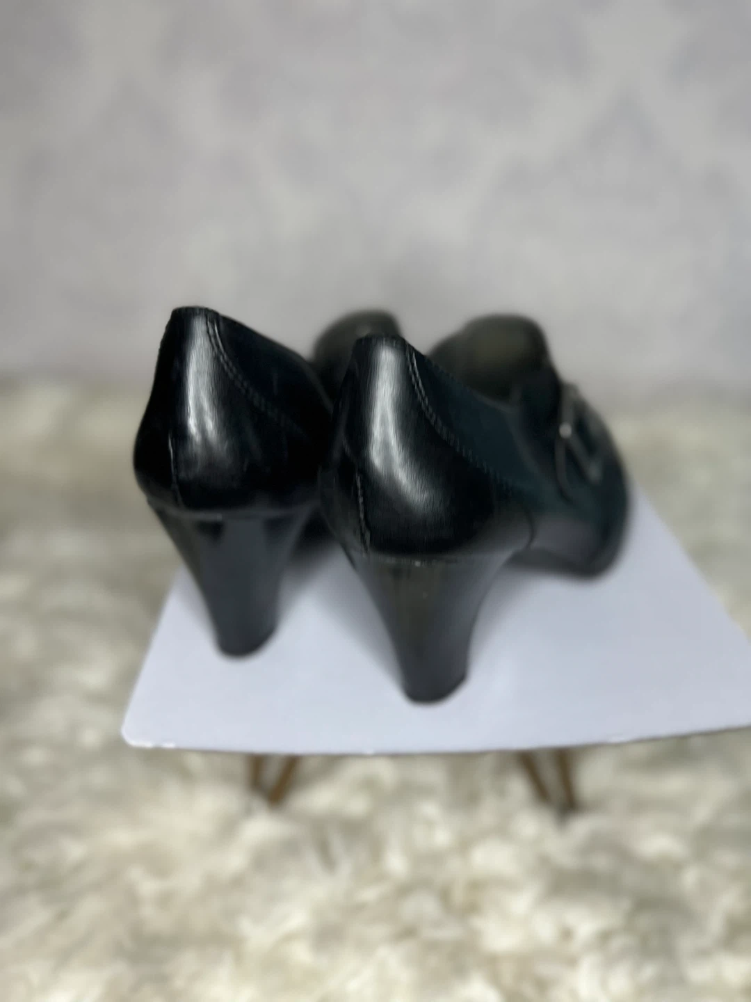 Black Leather Buckle Ankle Boots - photo 3
