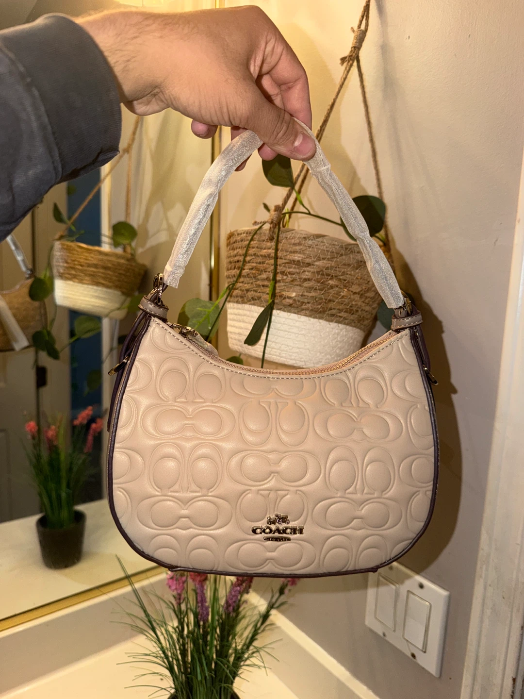 Coach Signature Leather Shoulder Bag