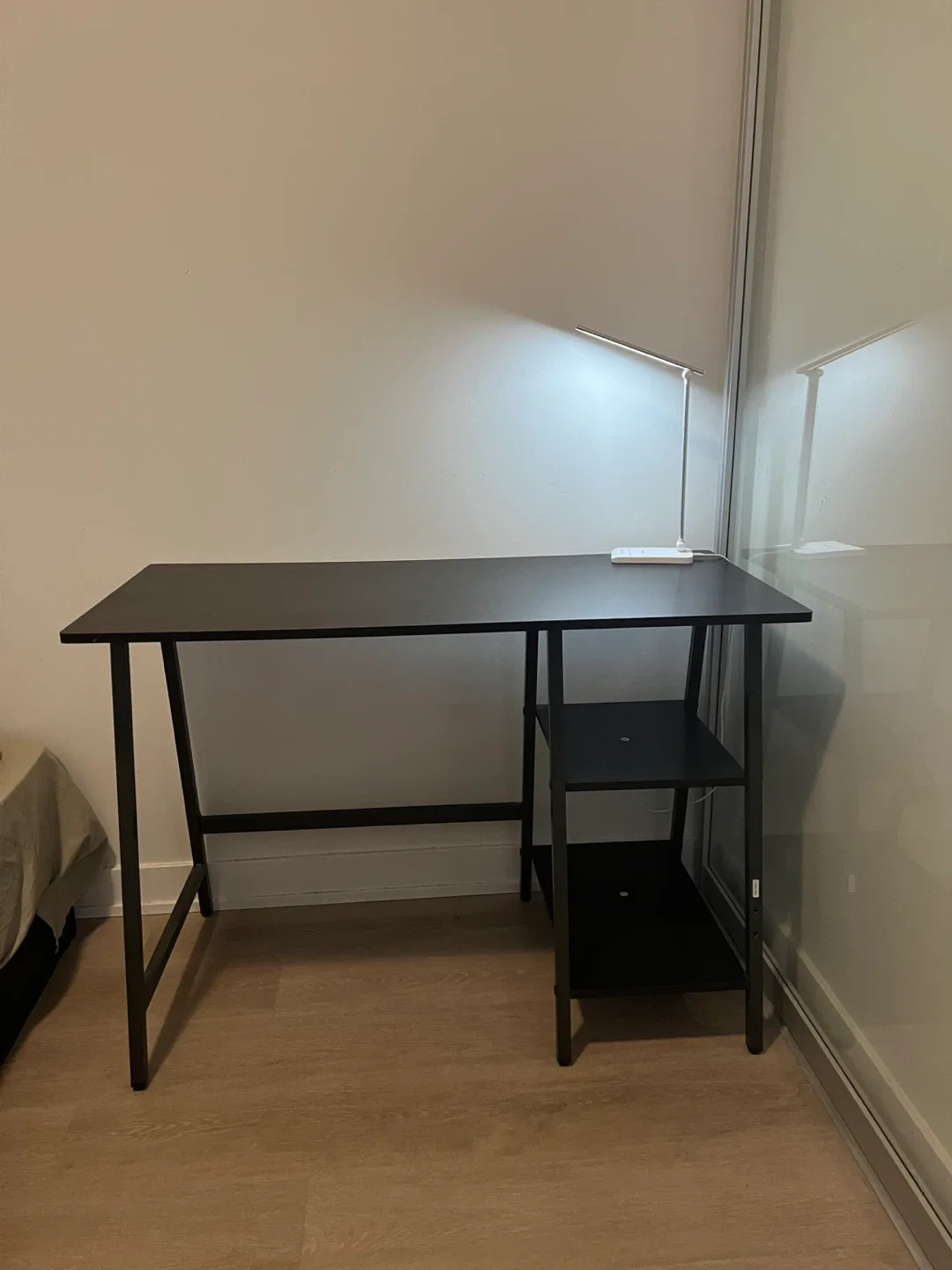 Black Computer Desk with Side Shelves - photo 2