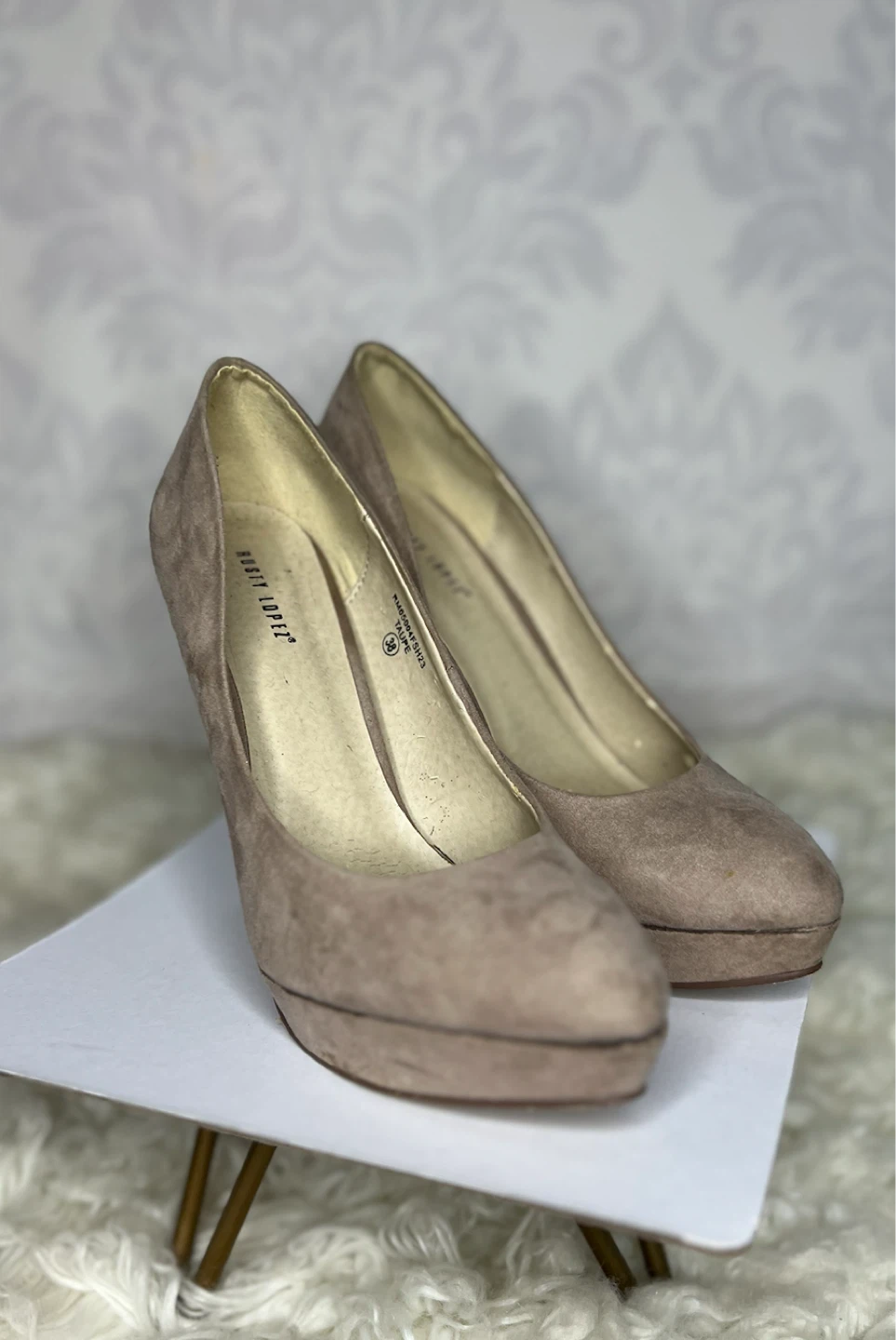 Rusty Lopez Taupe Studded Heels - photo 2