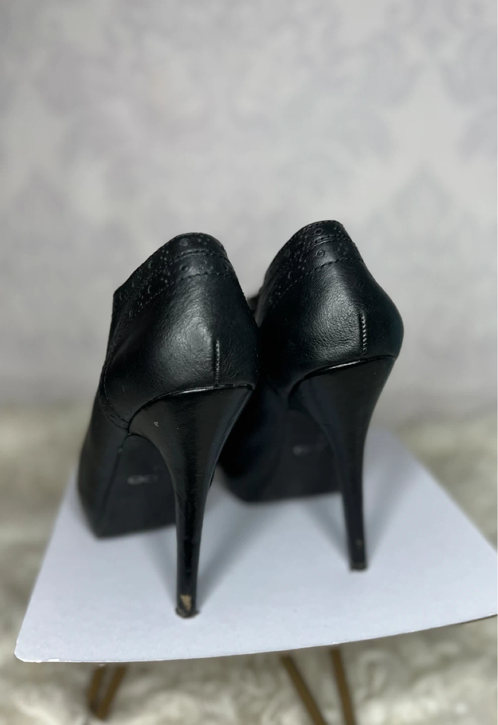 Aldo Black peep-toe stiletto ankle booties - photo 3