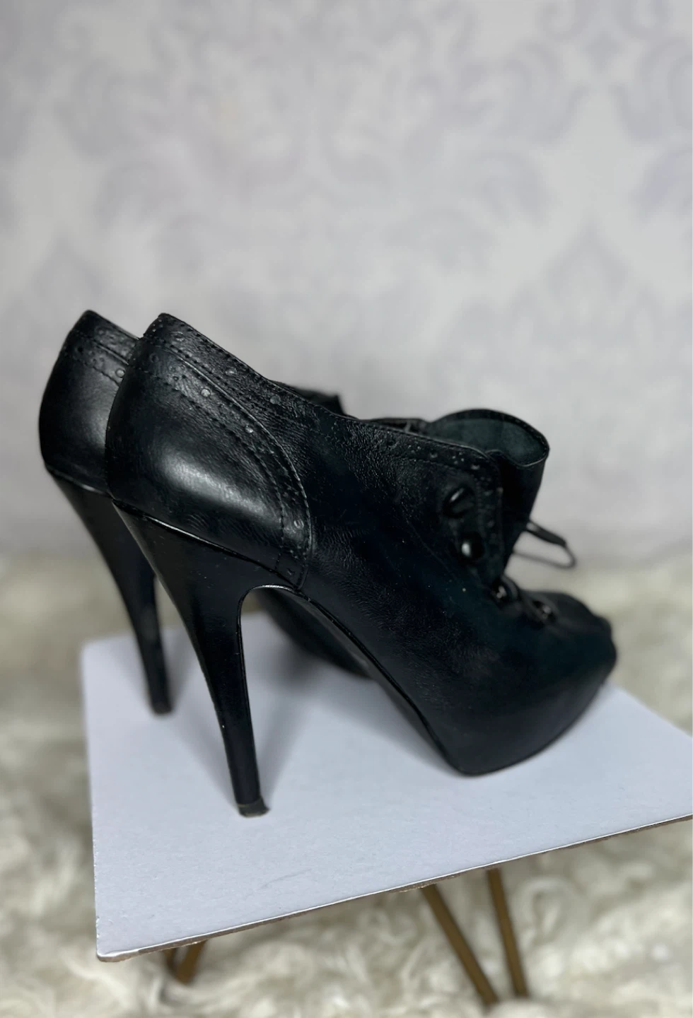 Aldo Black peep-toe stiletto ankle booties - photo 5