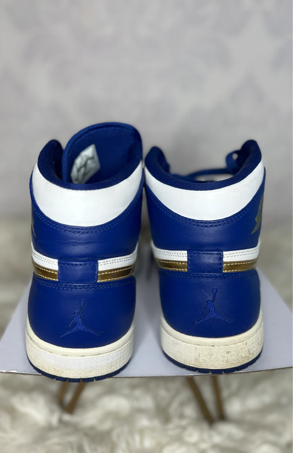 Nike Air Jordan 1 High Blue White Gold - photo 3