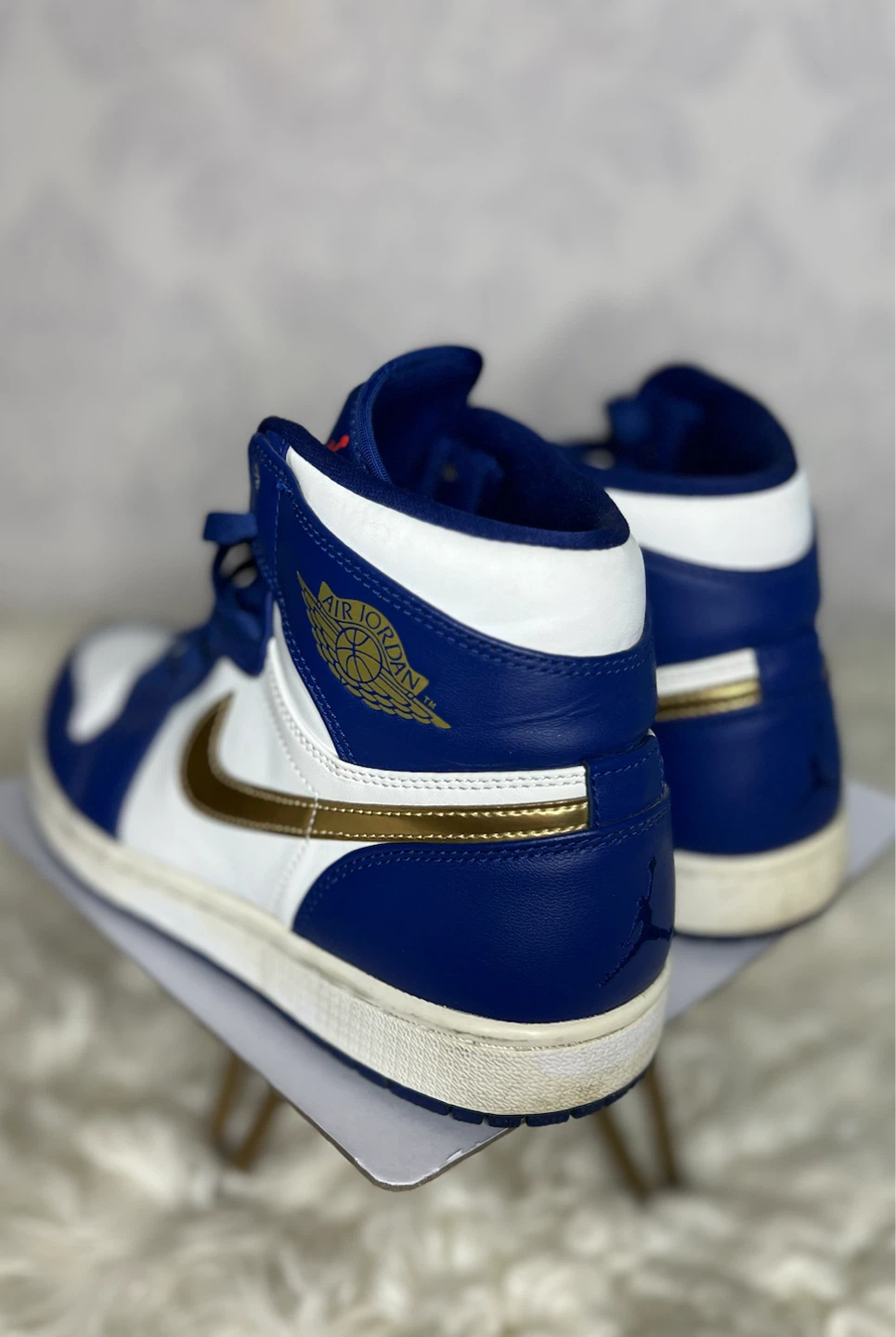 Nike Air Jordan 1 High Blue White Gold - photo 4