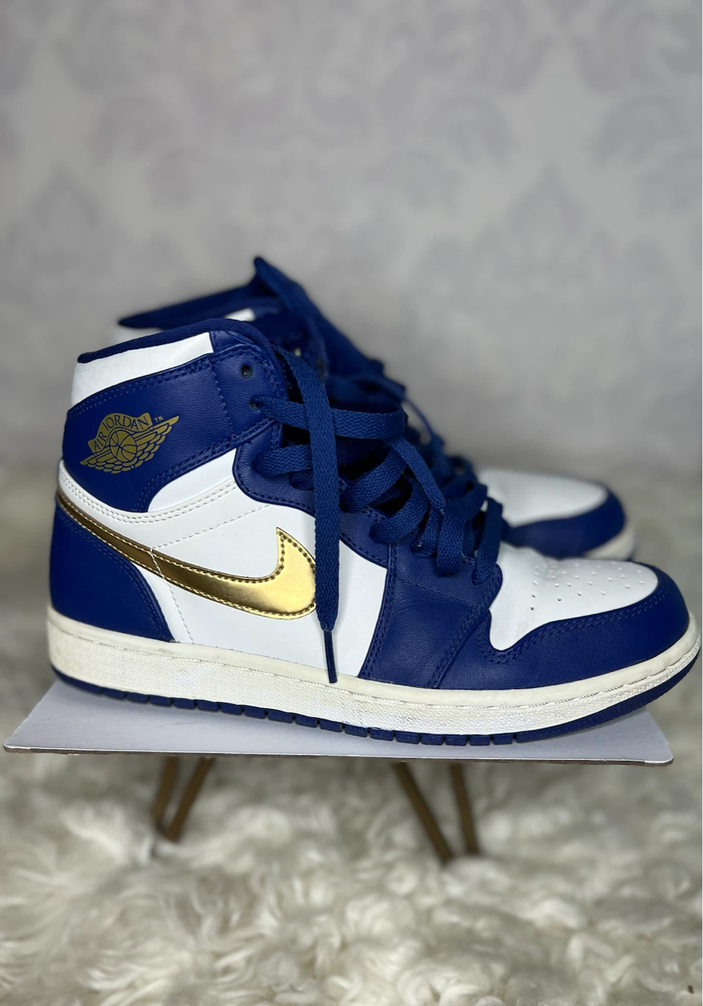 Nike Air Jordan 1 High Blue White Gold - photo 5