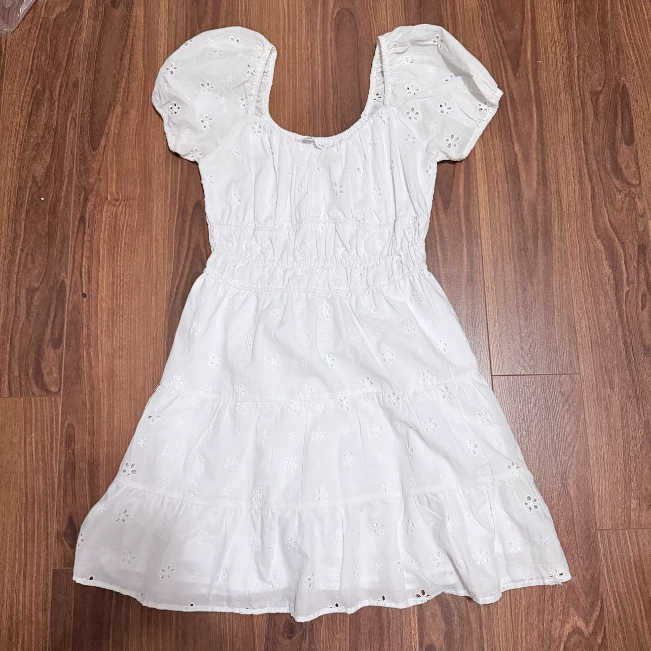 Bluenotes White Eyelet Dress Large