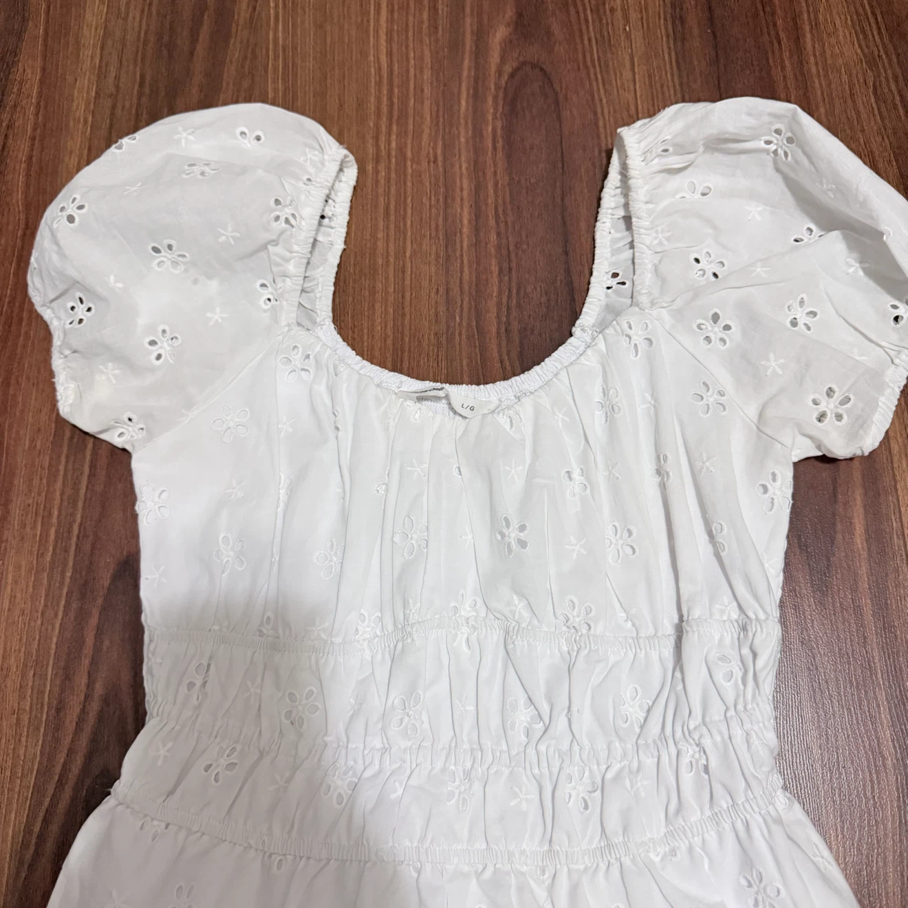 Bluenotes White Eyelet Dress Large - photo 2