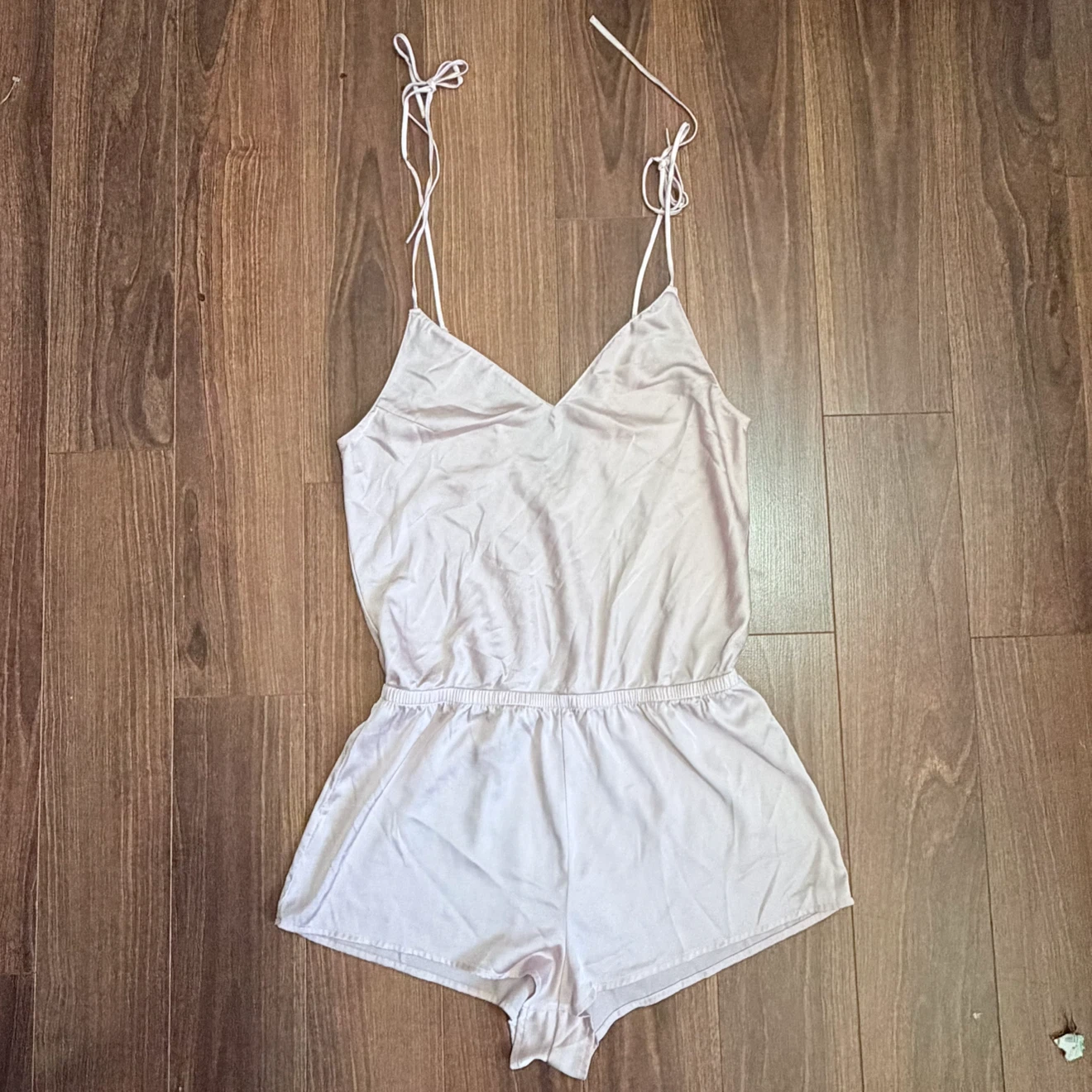 la Vie en Rose Satin Romper