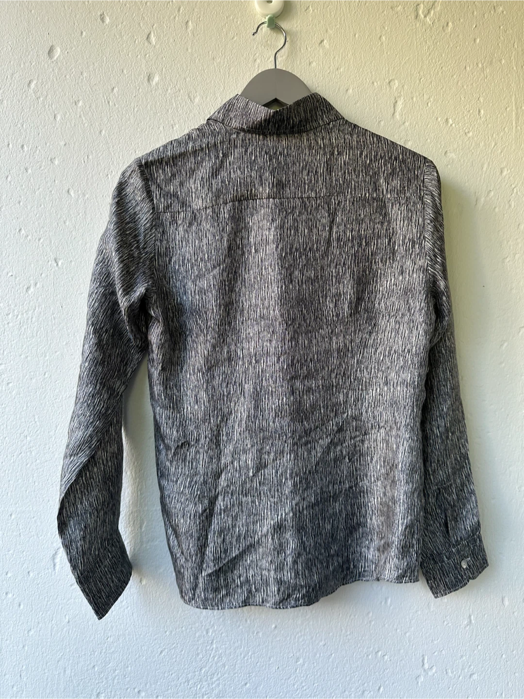 La Seaport 100% Silk Blouse Grey Patterned - photo 2