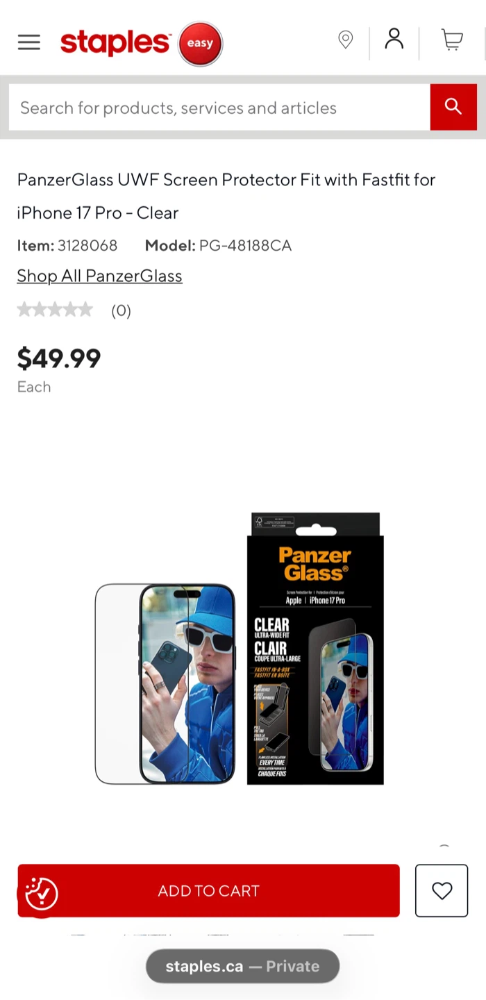 PanzerGlass Screen Protector for iPhone 17 Pro - photo 2