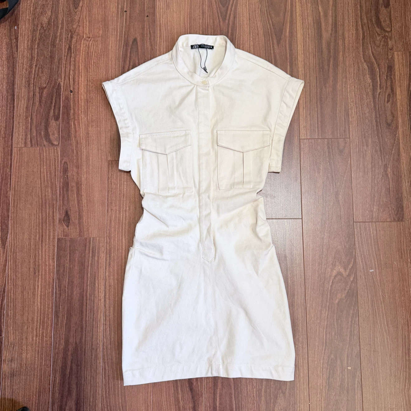 Zara Off-White Utility Dress