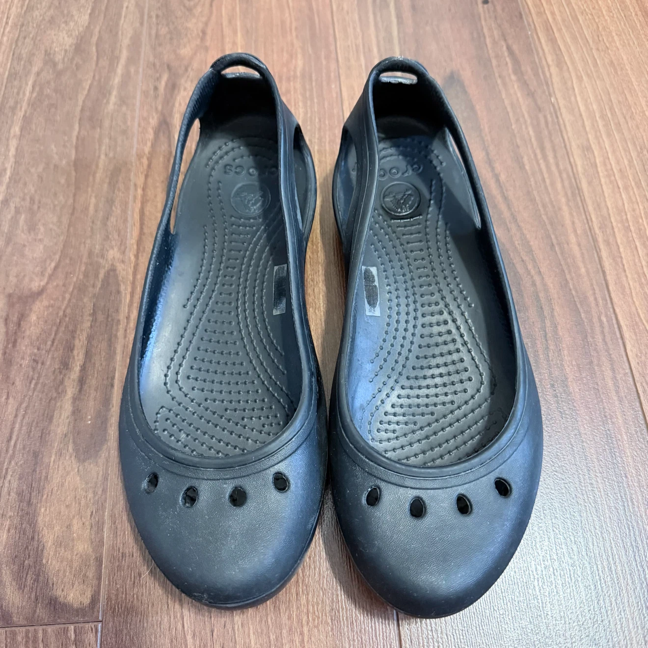 Black Crocs Flats