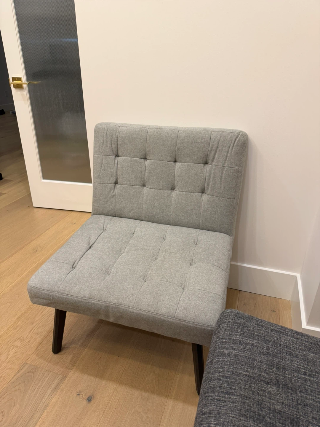 Gray Tufted Accent Chair
