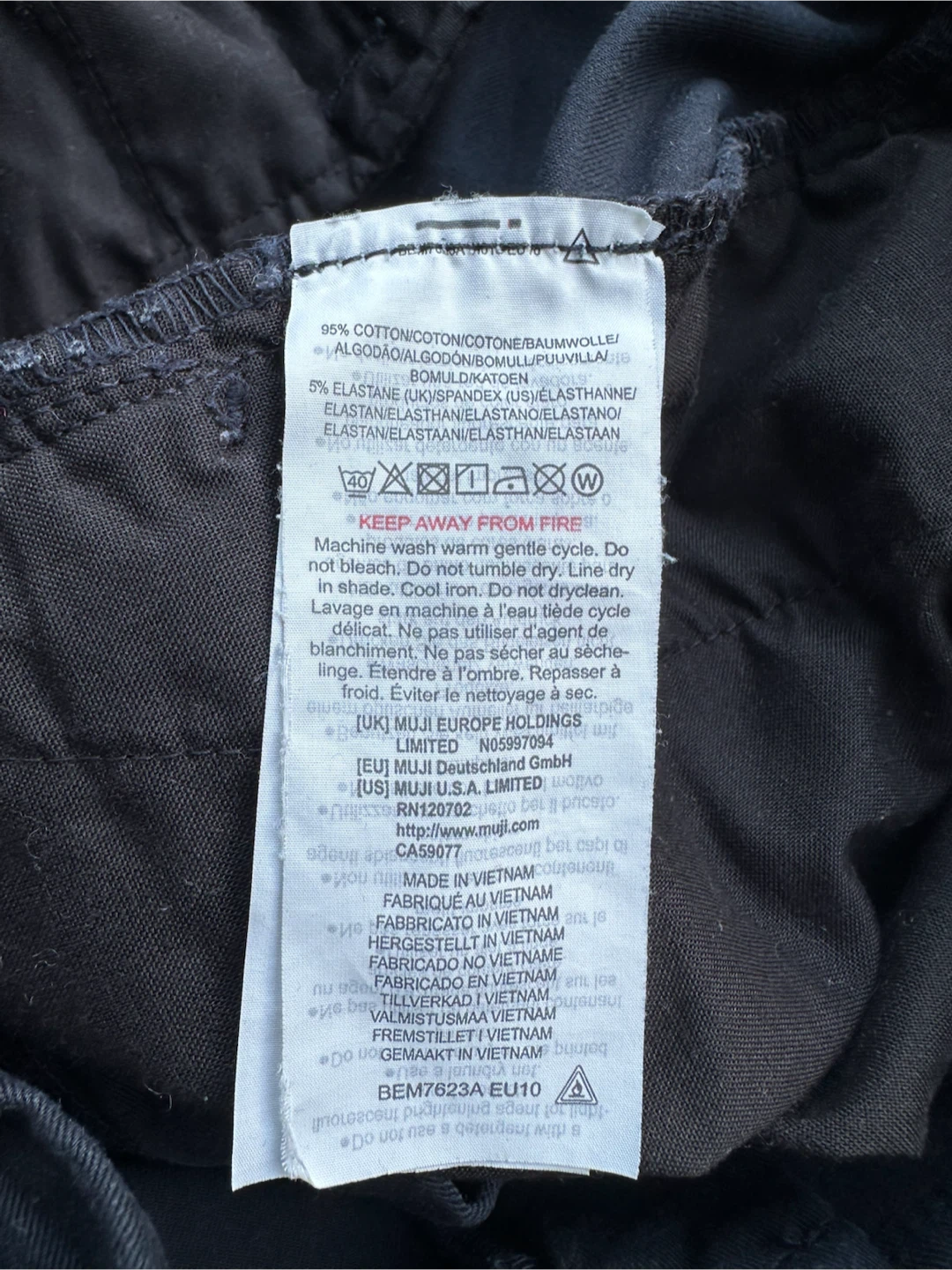 MUJI Black Cotton Blend Pants - photo 3