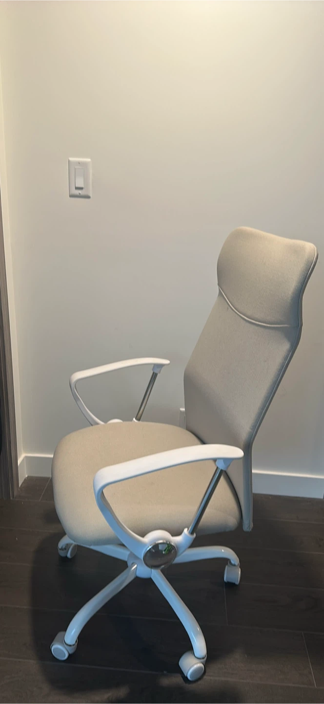 Beige Upholstered Office Chair - photo 4