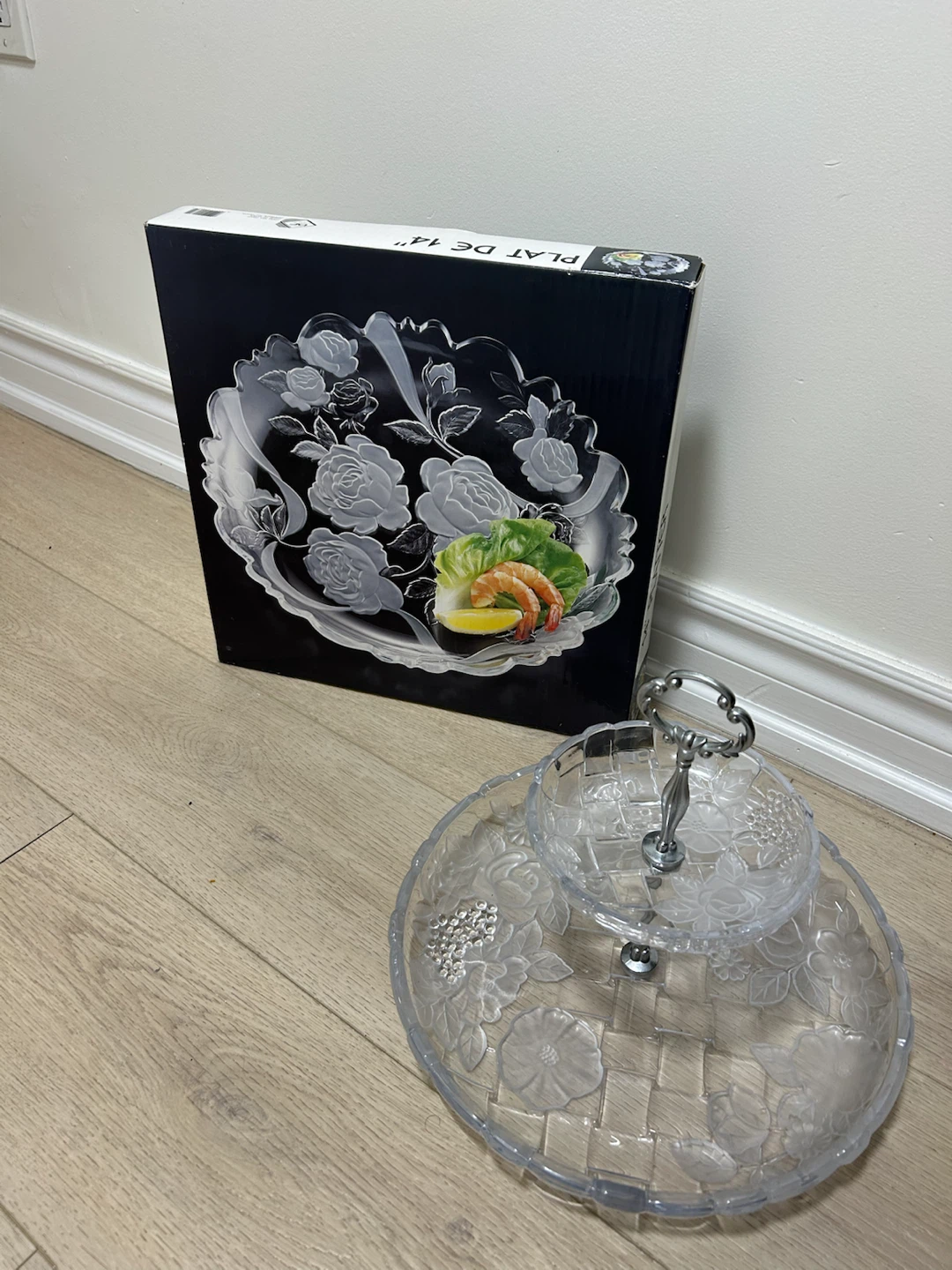 Two-Tier Glass Serving Tray