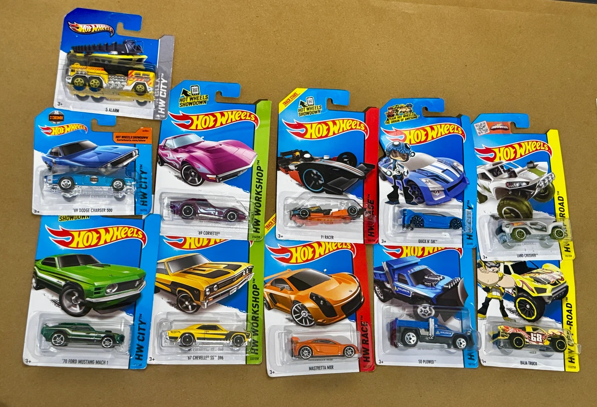 Set of 11 Hot Wheels Die-Cast Cars - New in package